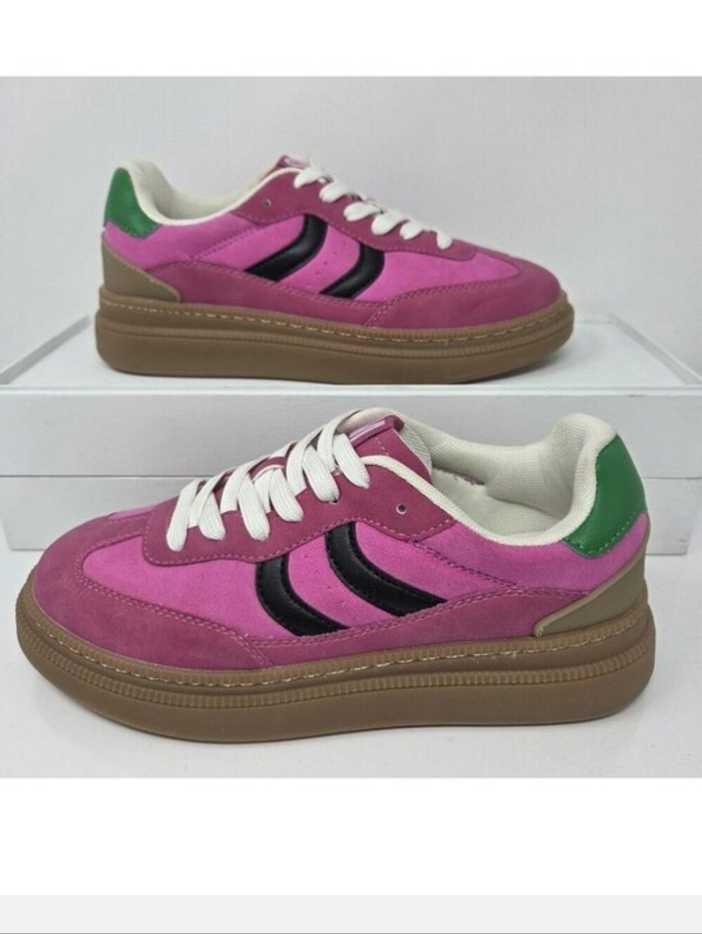 Steve Madden Pink And Green Sneakers 8M